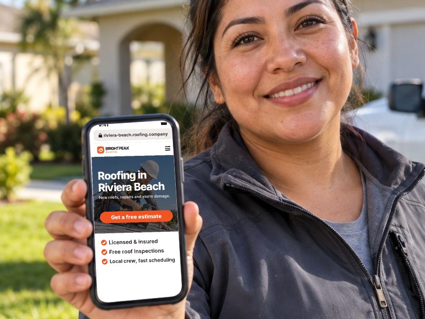 riviera-beach.roofing.company open in a phone browser